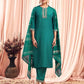 Silk Blend Embroidered Straight Kurta with Pant & Dupatta