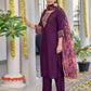 Silk Blend Embroidery, Sequence Work and lace Straight Kurta with Pant & Dupatta