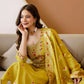 Yellow Silk Embroidered Straight Kurta Set with Pant & Dupatta for Women under 1299