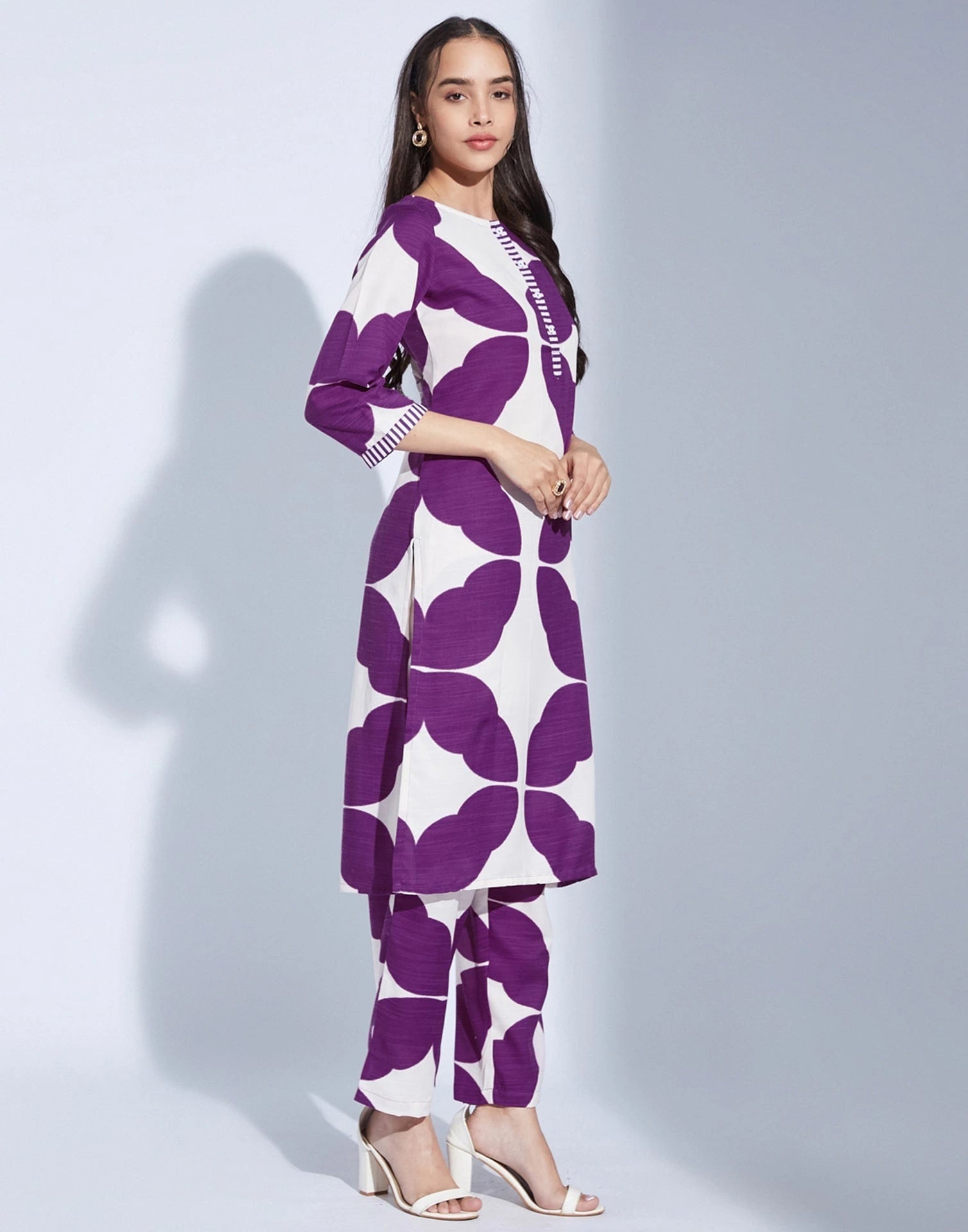 Purple cotton affordable co-ord set