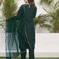 Silk Blend Dyed, Sequence Work and Lace Straight Kurta with Pant & Dupatta