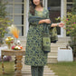 Cotton Embroidered Round Neck Straight Kurta with Pant & Dupatta