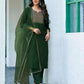 Silk Blend Dyed, Sequence Embroidery Work and Gota Lace Straight Kurta with Pant & Dupatta