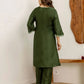 Green Silk Embroidered Straight Kurta Set with Pant and Dupatta for Women under 1299