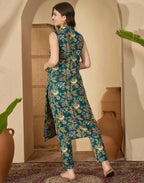 Skylee Rayon Printed V-Neck Co-ord Set For Woman