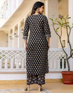 Skylee Viscose Rayon Printed Straight 3 Piece Kurta Set For Woman