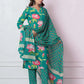 Affordable Green Cotton Printed Straight Kurta Set under 999