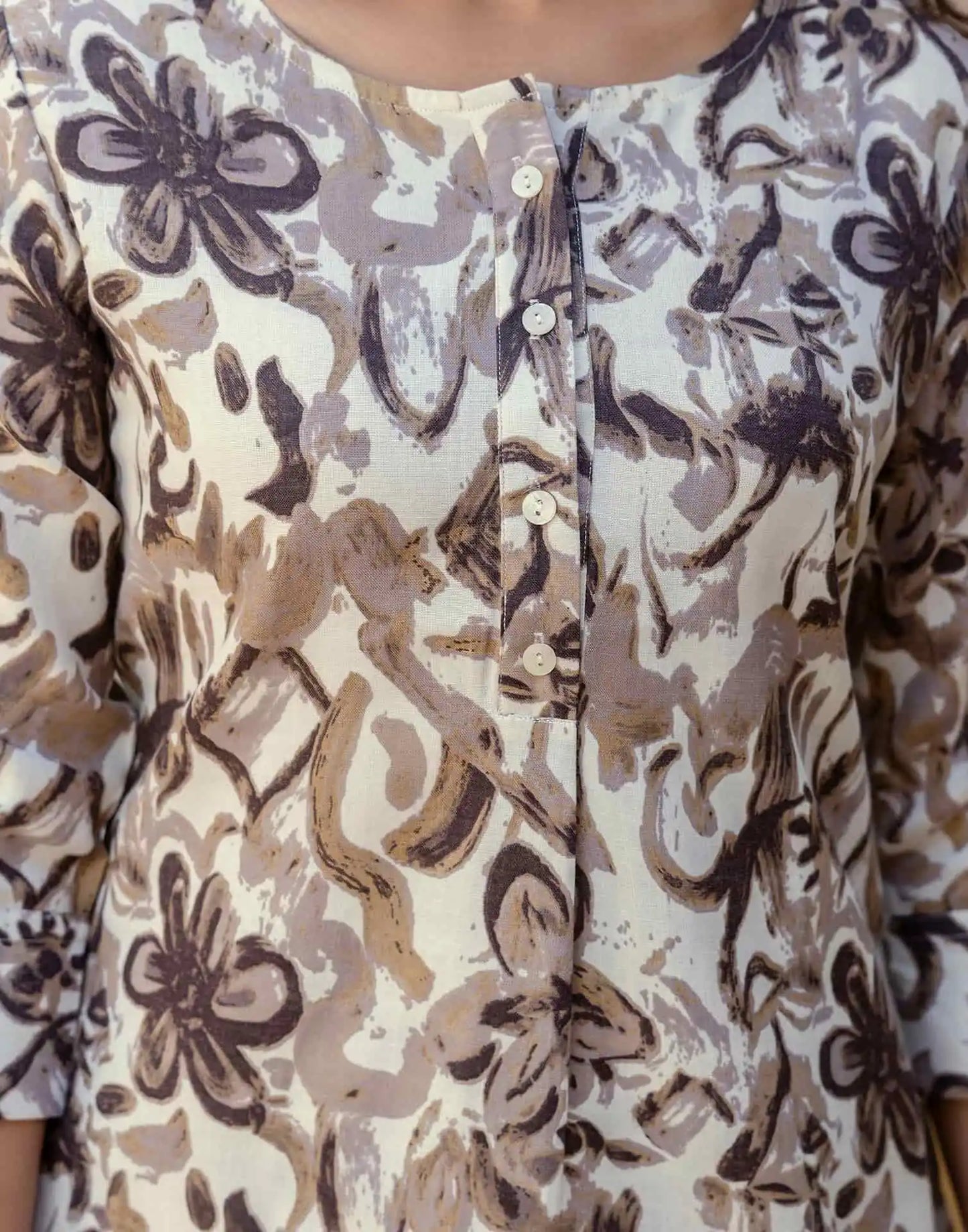 Beige cotton affordable co-ord set