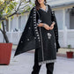 Silk Embroidery Straight Kurta with Pant & Dupatta