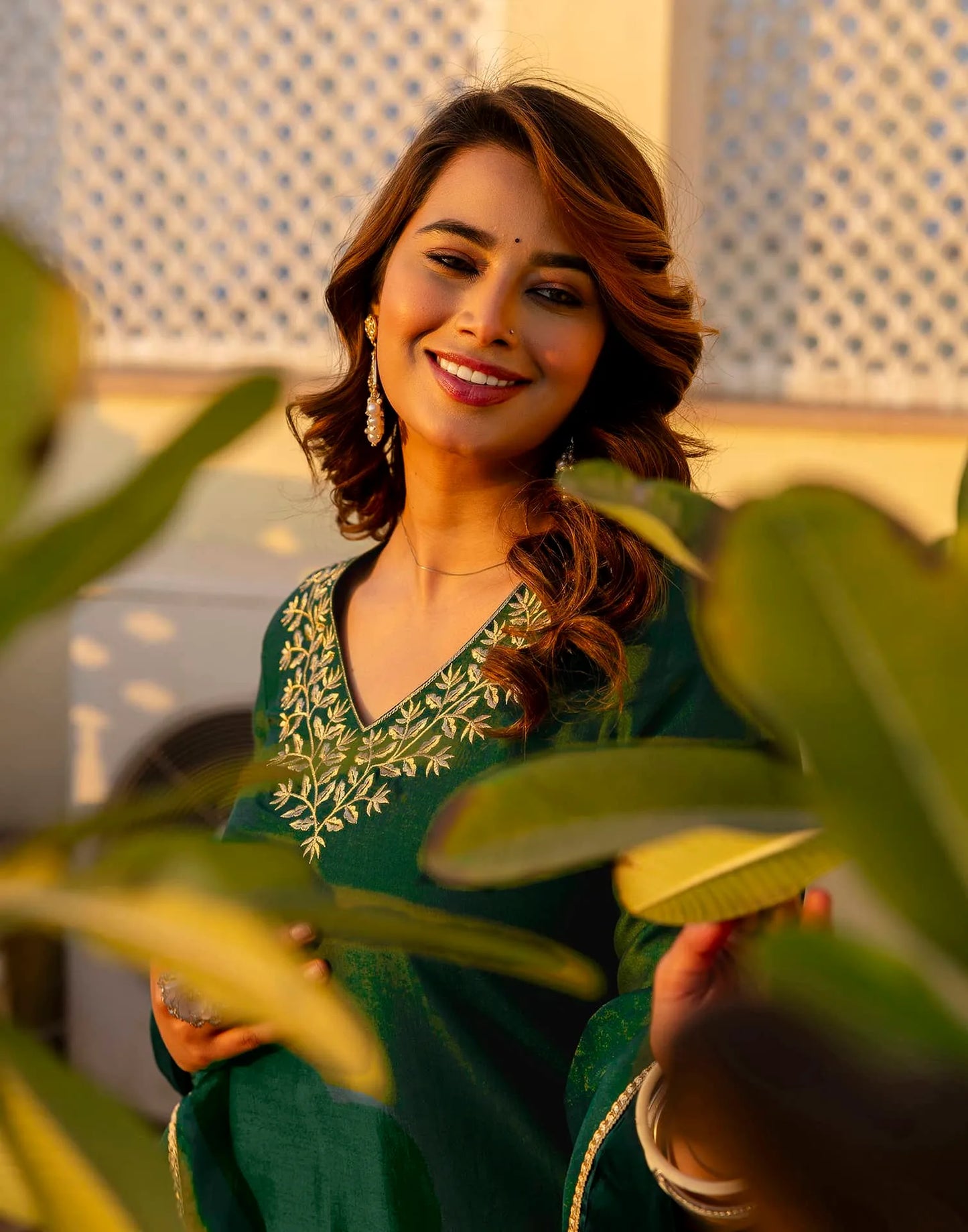 Silk Blend Sequins, Embroidery and Lace Straight Kurta with Pant & Dupatta