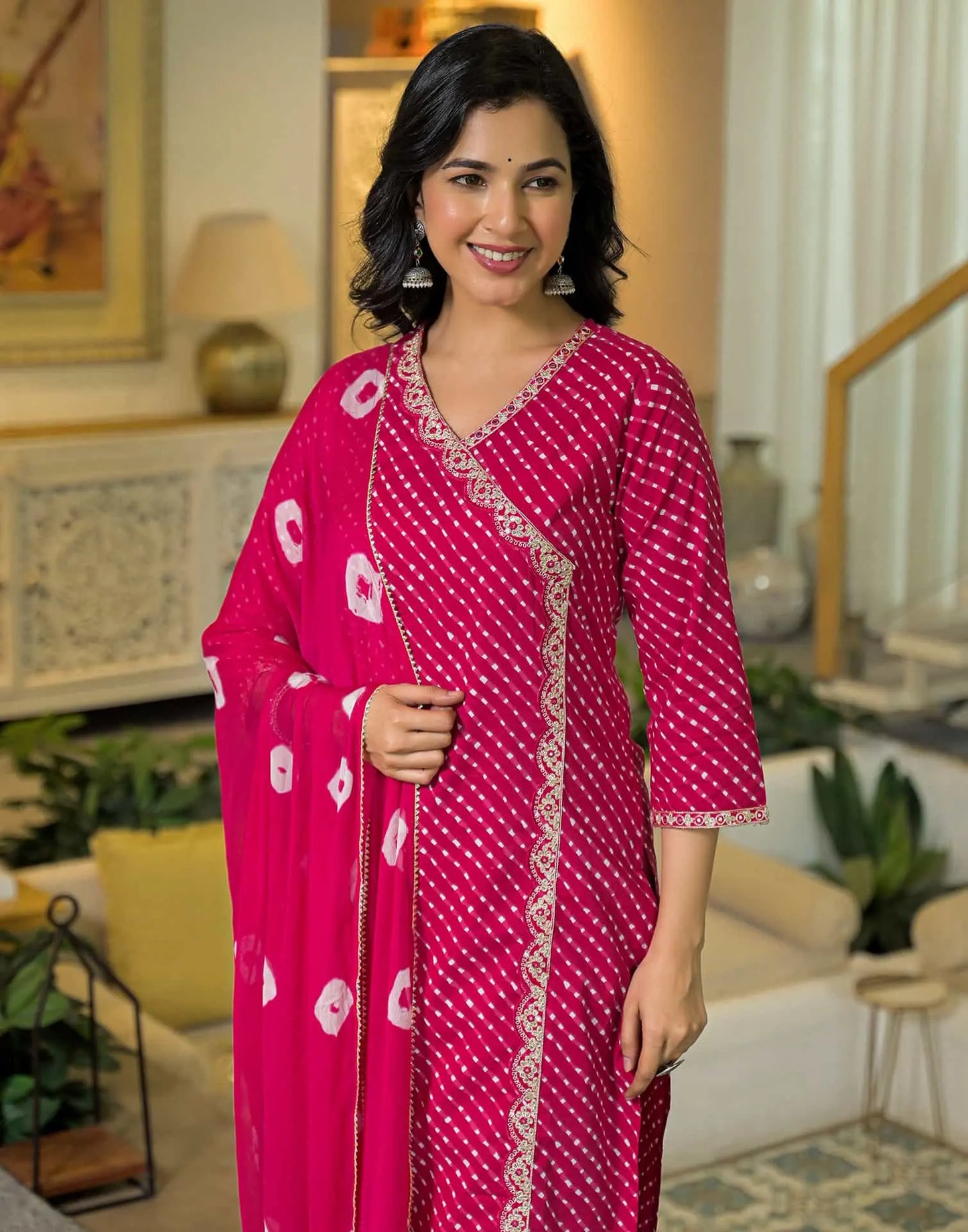 Cotton Printed Straight Kurta with Pant & Dupatta