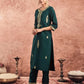 Silk Blend Embroidered Straight Kurta with Pant & Dupatta