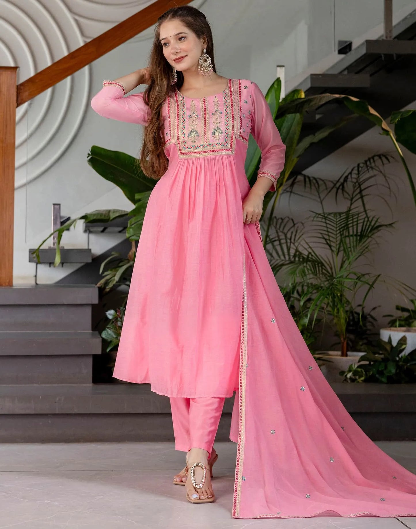 affordable round neck kurta set 