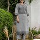 Grey Cotton Kurta Set with Dupatta Soft & Light Daytime Wear for Women
