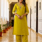 Silk Embroidery and Sequins Work Straight Kurta with Pant & Dupatta