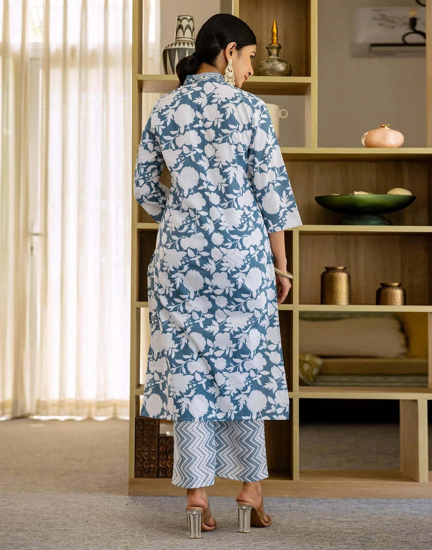 Cotton Printed and Embroidery Lace Anarkali Kurta with Pant & Dupatta