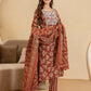 Cotton Printed Straight Kurta with Pant & Dupatta