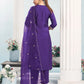 Silk Blend Embroidered Straight Kurta with Pant & Dupatta