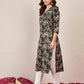 Cotton Embroidered Straight V-Neck Kurti