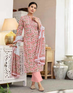 Skylee Cotton Printed Straight 3 Piece Kurta Set For Woman