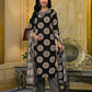 Cotton Embroidered V-Neck Straight Kurta with Pant & Dupatta