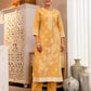 Yellow Cotton Woven Straight Kurta Set with Pant & Dupatta under 1250