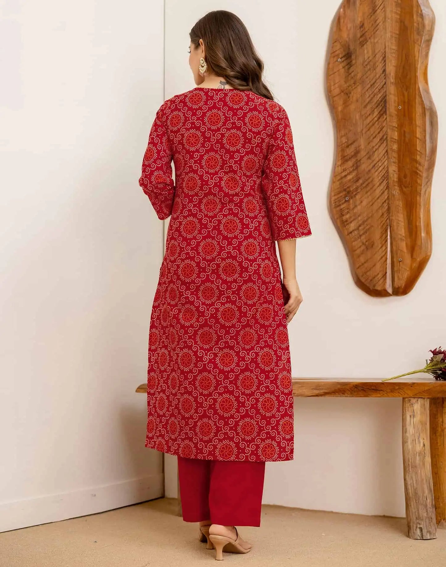 Cotton Printed Straight Kurta with Pant & Dupatta