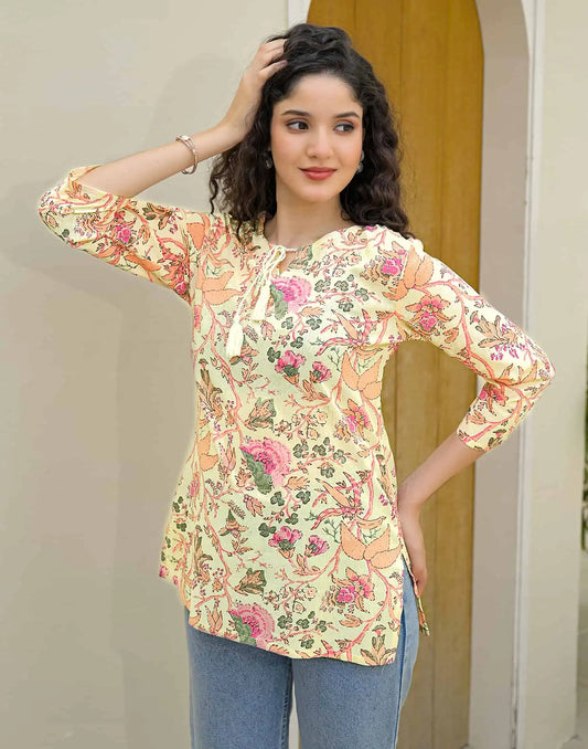 Cotton Printed Straight Kurti
