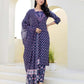 Cotton Embroidery and Sequins Work, Printed, Fabric Lace Straight Kurta with Pant & Dupatta