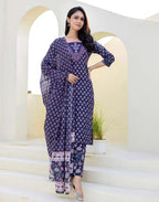 Skylee Viscose Rayon Embroidered Straight 3 Piece Kurta Set For Woman