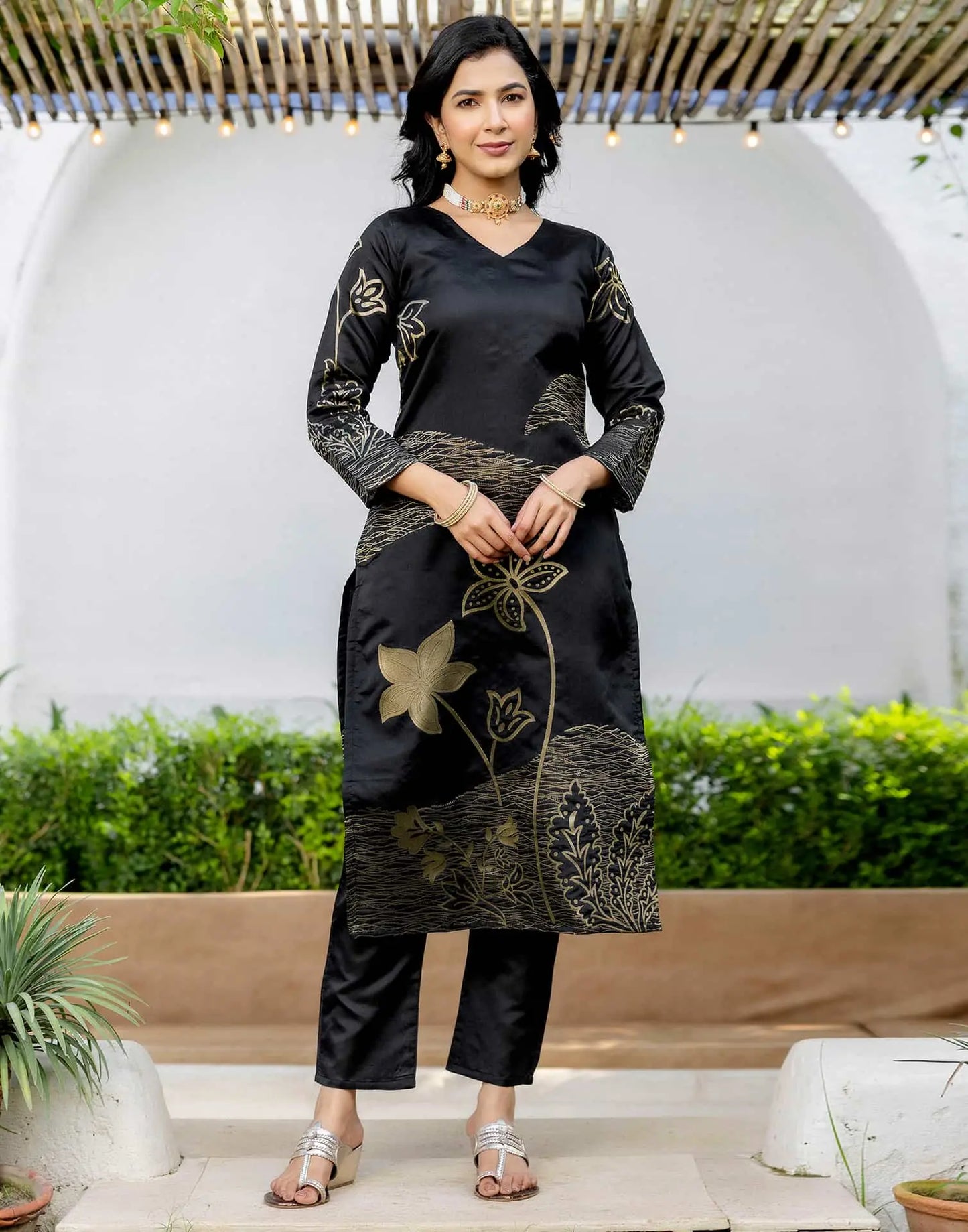 affordable slik kurta set 