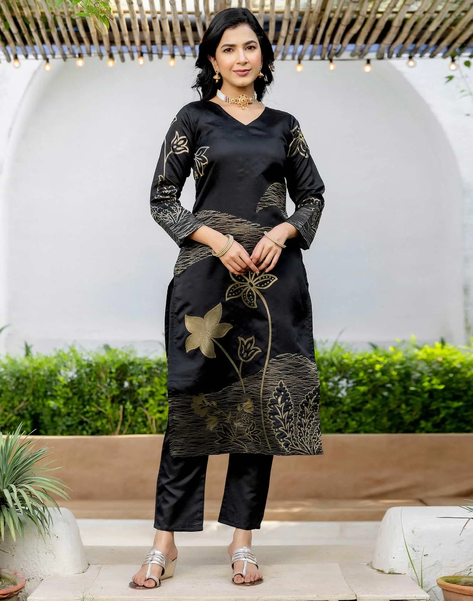 affordable slik kurta set 