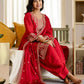 Silk Straight Embroidery Round Neck Kurta with Pant & Dupatta