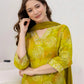 Cotton Blend Printed Straight Kurta with Pant & Dupatta