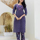 Cotton Embroidery and Sequins Work, Printed, Fabric Lace Straight Kurta with Pant & Dupatta