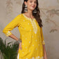 Rayon Chikankari Straight Round Neck Short Kurti