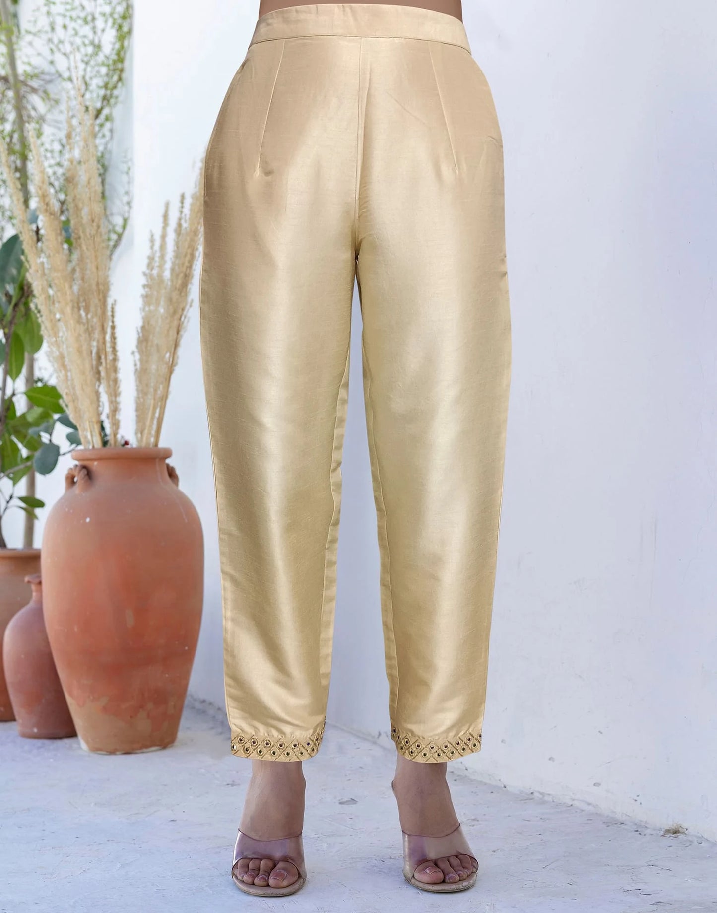 Silk Embroidery and Sequins Work, Embroidery Lace Straight Kurta with Pant & Dupatta