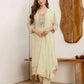 Beige Georgette Embroidered Kurta Set with Pant & Dupatta