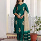 Green Cotton Printed Straight Kurta Set with Pant & Dupatta for Women