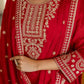 Silk Straight Embroidery Round Neck Kurta with Pant & Dupatta