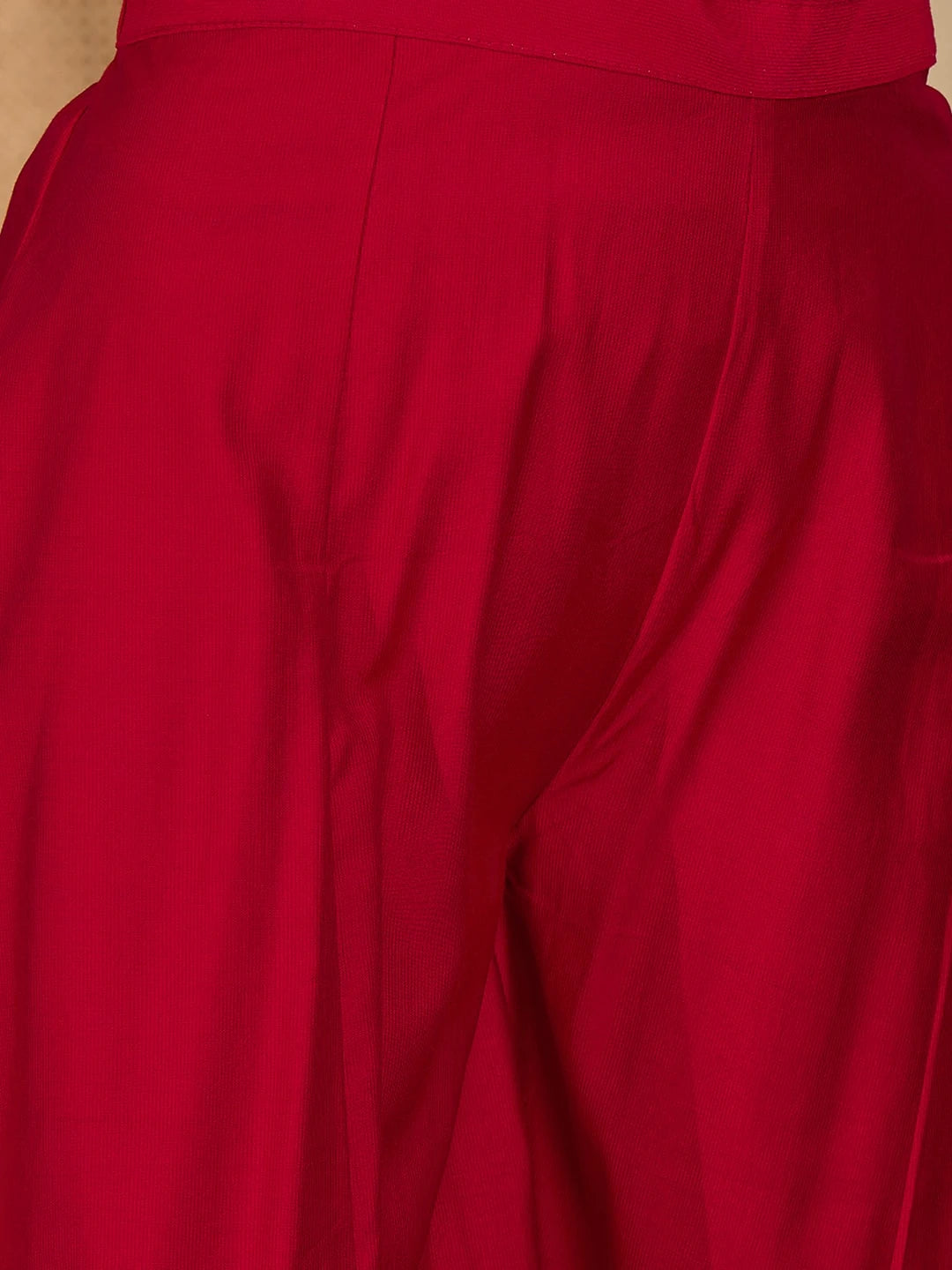 Maroon Silk Embroidered Kurta Set with Dupatta Round Neck Ethnic Wear for Karwa Chauth