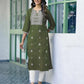 Cotton Embroidered Straight Kurti