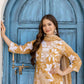Cotton Straight Printed V-Neck Kurta with Pant & Dupatta