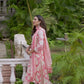 Cotton Straight Printed V-Neck Kurta with Pant & Dupatta