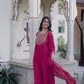 Rayon Blend Embroidered Anarkali Kurta with Pant & Dupatta
