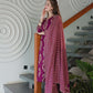 Cotton Printed Straight Kurta with Pant & Dupatta
