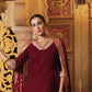Velvet Dyed, Sequins, Embroidery and Lace Straight Kurta with Pant & Dupatta