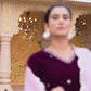 Velvet Dyed, Sequins, Embroidery and Lace Straight Kurta with Pant & Dupatta