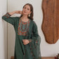 Silk Embroidered Straight Kurta with Pant & Dupatta