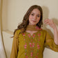 Silk Blend Embroidered Straight Kurta with Pant & Dupatta